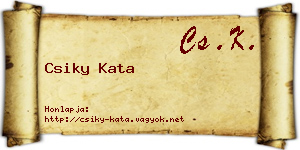 Csiky Kata névjegykártya